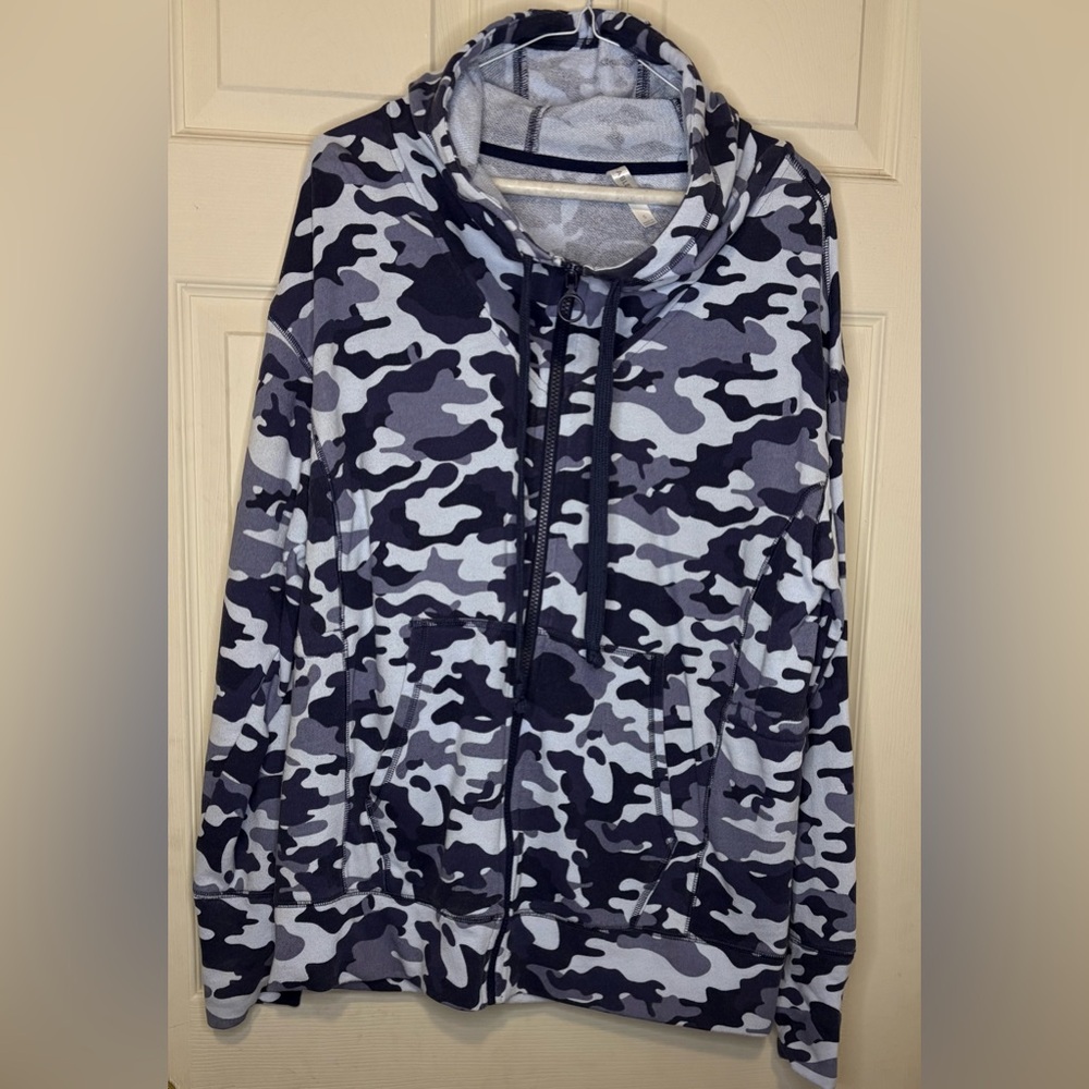 Fabletics Cameo Navy Blue Zip-up Hoodie
